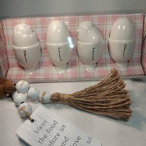 Rae Dunn PEEP Egg Holder Set Easter Decor NIB